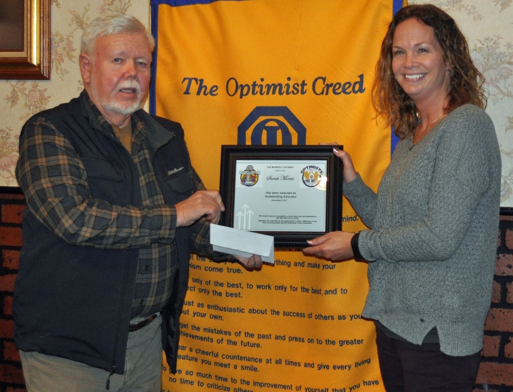 Morris receives Optimist Outstanding Educator Award