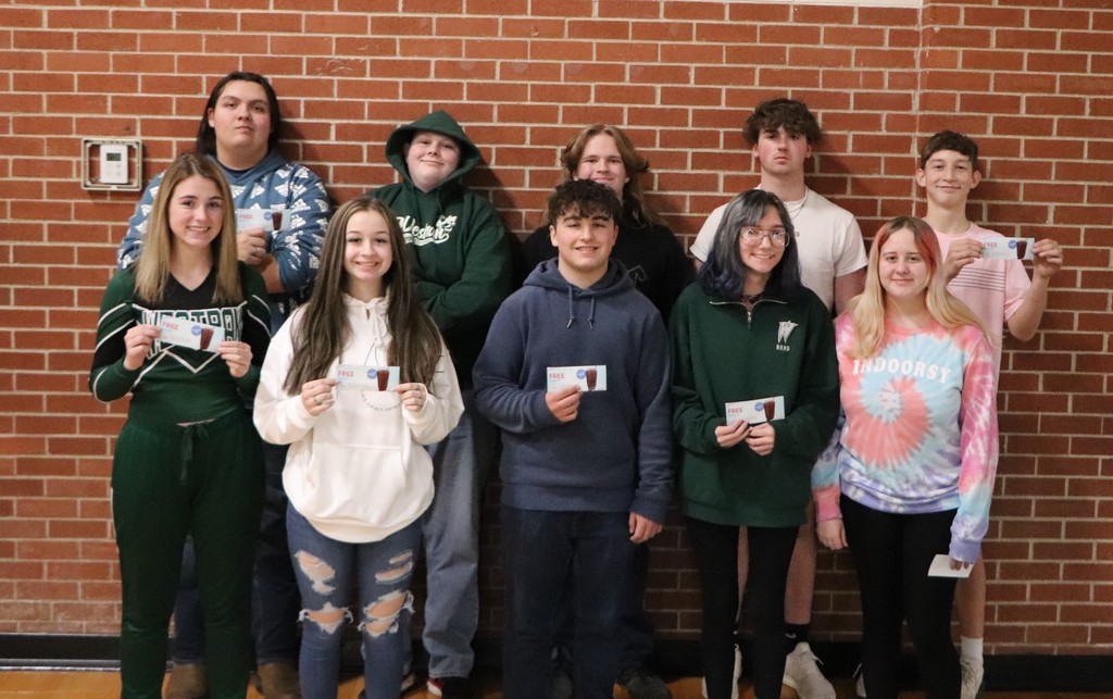 Students were put into a random drawing for a Route 44 Sonic Drink for receiving zero tardies for the month of December.